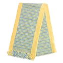 Light Yellow and Blue Hand Knitted Woollen Muffler