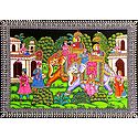 Princely Procession - Print on Cloth with Sequin Work - Unframed