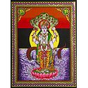 Lord Vishnu - Print on Cloth with Sequin Work - Unframed