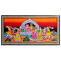 Newly Wed Prince in Palanquin - Sequin work on Printed Cotton Cloth - Unframed