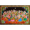 Raas Lila - Print on Cloth with Sequin Work - Unframed