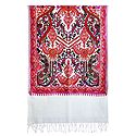 Embroidered Kashmiri White Woolen Stole
