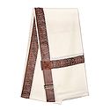 White Woolen Gents Shawl with Woven Border