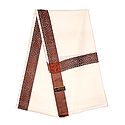 White Woolen Gents Shawl with Woven Border