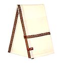 White Woolen Gents Shawl with Woven Border
