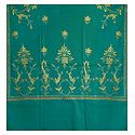 Embroidered Cyan Blue Kashmiri Woolen Shawl for Ladies