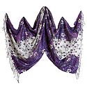 White with Purple Light Woolen Stole with Floral Print