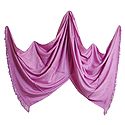 Pink Light Woolen Stole with Beaded Fringe