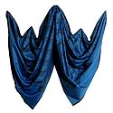 Blue Shawl with Black Weaved Design