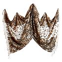 White with Beige Light Woolen Stole with Floral Print