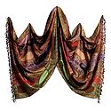 Kashmiri Light Woolen Stole with Multi-colored Motifs