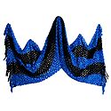 Dark Blue and Black Fancy Silk Thread Stole