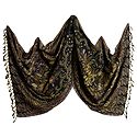 Multicolor Paisley Design on Black Reversible Woolen Stole