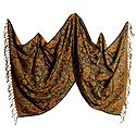 Reversible Light Woolen Stole with Weaved Paisley Design 