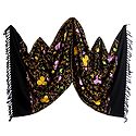 Multicolor Embroidery on Light Woolen Black Stole