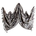 Weaved Paisley Design White with Brown Reversible Light Woolen Stole