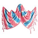 White, Blue and Pink Woolen Stole