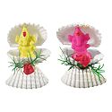 Set of 2 Pink and Yellow Ganesha in Shell