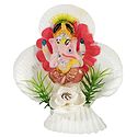 Ganesha on Decorated Shell Sculpture