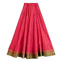 Rose Pink Crushed Cotton Skirt with Zari Border