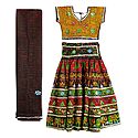 Multicolor Embroidery on Cotton Lehenga Choli with Dupatta and Elaborate Sequin Work