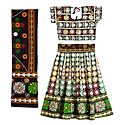 White Embroidery on Cotton Lehenga Choli with Dupatta and Elaborate Sequin Work