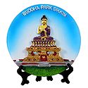 Buddha on Plate - Stone Sculpture