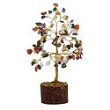 Multicolor Stone Chips Wire Tree on Wood Base
