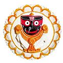 Jagannathdev on a Round White Lotus - Wall Hanging