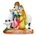 Radha Krishna with Cow