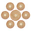 7 Pieces of Hand Woven Round Grass Fibre Table Mats