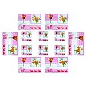 6 Dining Table Mats and Coasters with Flower Print 