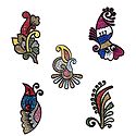 Set of 5 Multicolor Glitter Tattoos