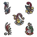 Set of 5 Multicolor Glitter Tattoos