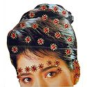 Stone Studded Stick-on Hair, Forehead and Ear Decoration for Brides