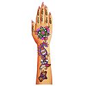 Multicolor Glitter Stick-on Mehendi for Single Hand