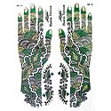 Set of Green,Black with Golden Glitter Sticker Mehendi for Hand Decor