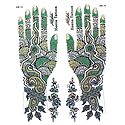 Set of Green,Black with Golden Glitter Sticker Mehendi for Hand Decor
