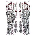 Set of Maroon with Silver Glitter Sticker Mehendi for Hand and Body Decor