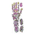 Mauve, Black with Golden Glitter Sticker Mehendi for Single Hand Decor