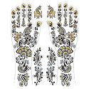 Maroon, Black with Golden Glitter Sticker Mehendi for Hand and Body Decor