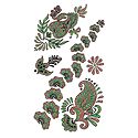 Green with Golden Glitter Sticker Tattoos