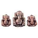 Set of 3 Ganesha in Tribal Style