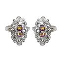 Pair of White and Yellow Stone Studded Adjustable Toe Ring