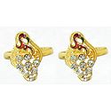 White Stone Studded Peacock Design Toe Ring