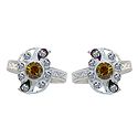 Pair of White and Yellow Stone Studded Toe Ring