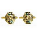 Red and Green Stone Studded Adjustable Toe Ring