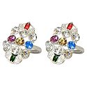 Pair of White and Multicolor Stone Studded Toe Ring