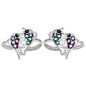 Pair of White Stone Studded Toe Ring