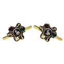 Pair of Stone Studded Golden Toe Ring